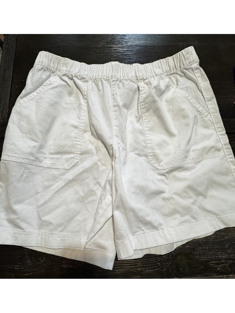 Style & Co Womens Pull On Shorts Large White Cotton Stretch Pockets NWT